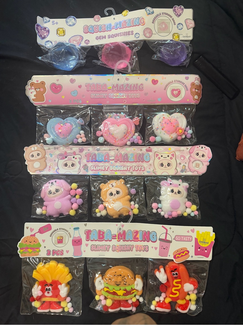 TABA-MAZING Slimy Squishy Toys - Gems,Animals,Food Novelty Toys buy 1 or 3 set